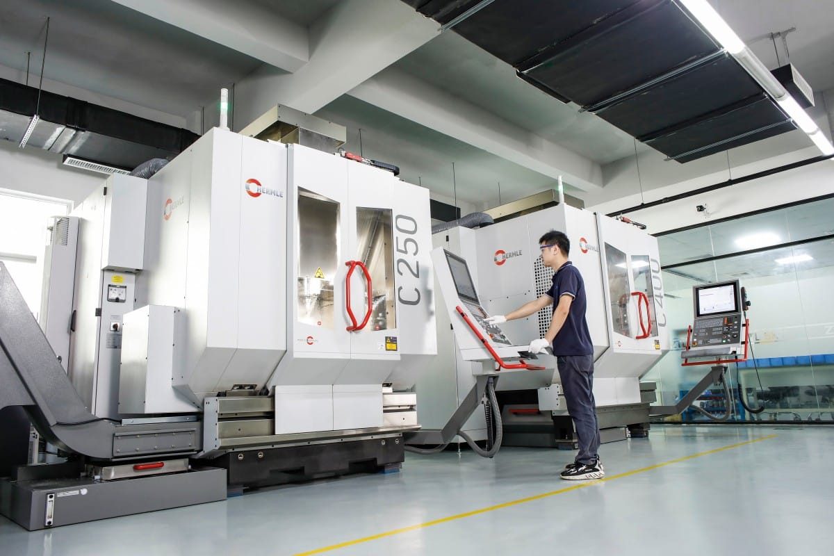 CNC machining center cutting metal